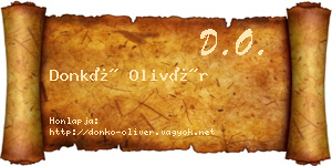Donkó Olivér névjegykártya